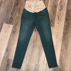 Olive maternity skinny jeans